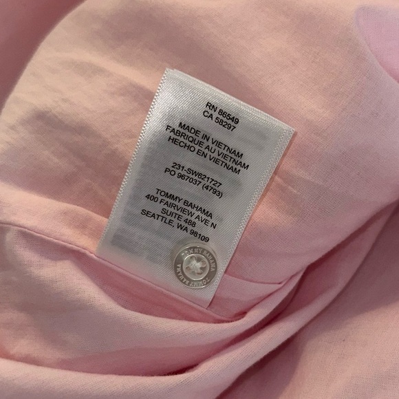 Tommy Bahama Ventana Plaid Linen Sleeveless Resort Shirt Dress in Bikini Pink XS - Picture 14 of 14